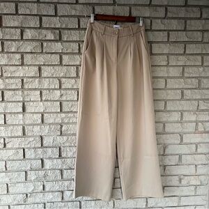 Princess Polly High Waisted Wide Leg Taupe Trousers 
Size 4